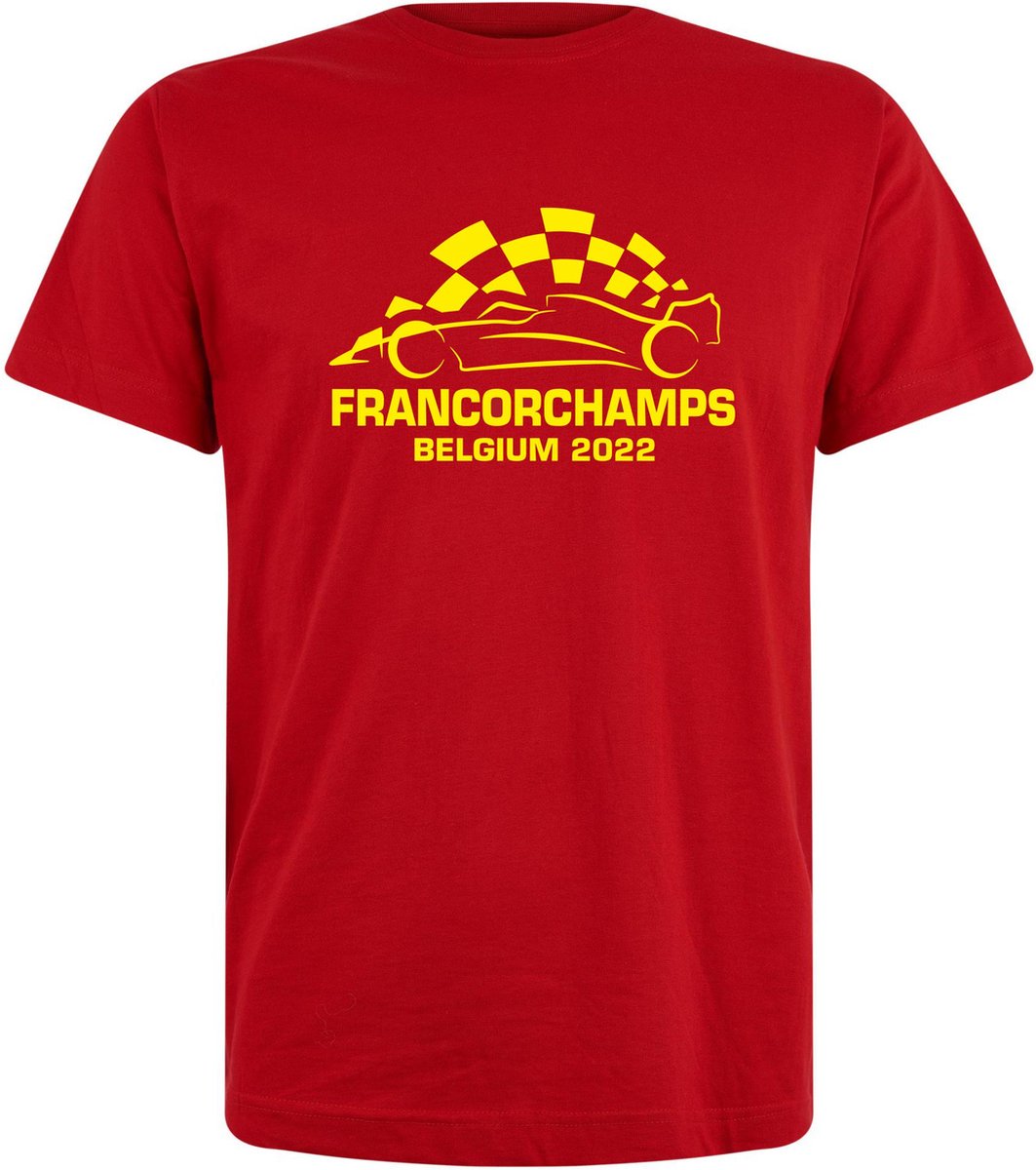 T-shirt Francorchamps Belgium 2022 met raceauto | Max Verstappen / Red Bull Racing / Formule 1 fan | Grand Prix Circuit Spa-Francorchamps | kleding shirt | Rood | maat 5XL